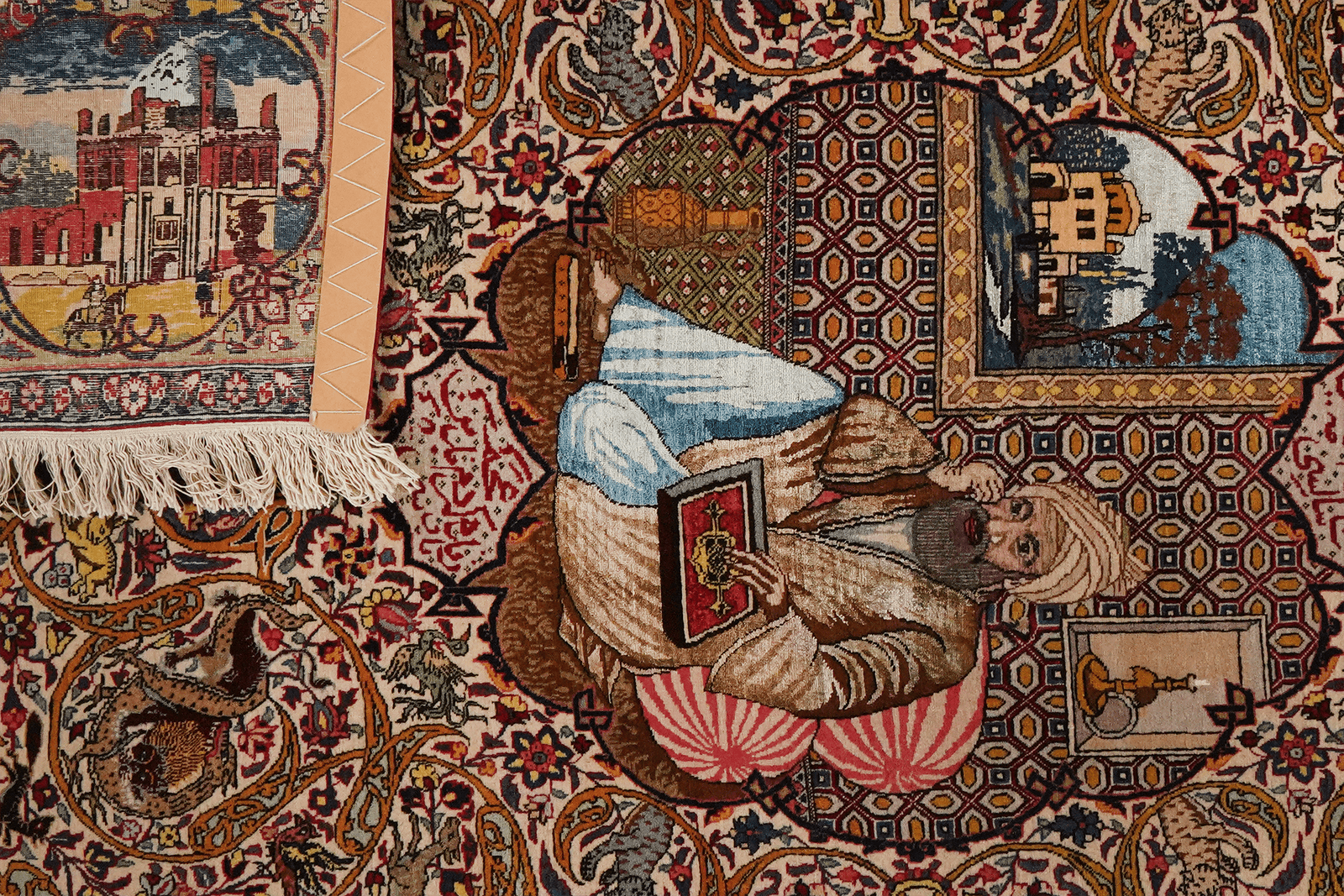 Tabriz Old — Hand-knotted, 130x198 cm, Beige, 90% Schurwolle, 10% Seide | View 5