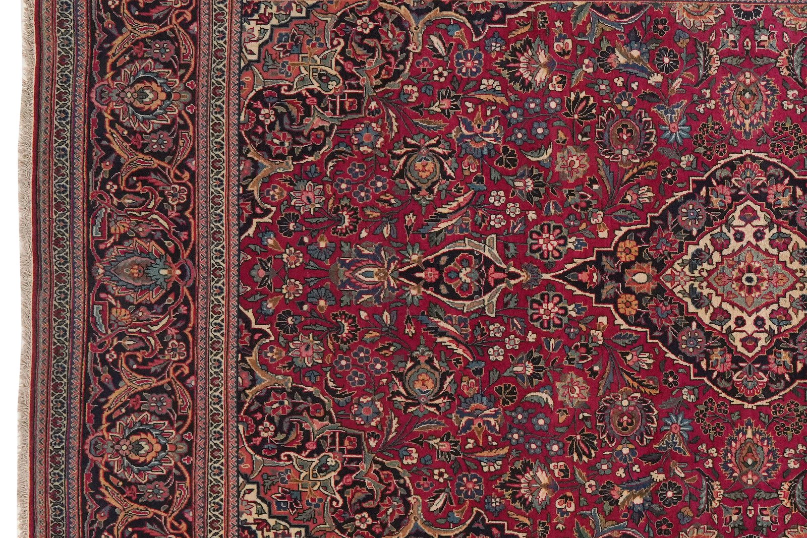 Kashan — Hand-knotted, 136x208 cm, Red, 100% Virgin Wool | View 3