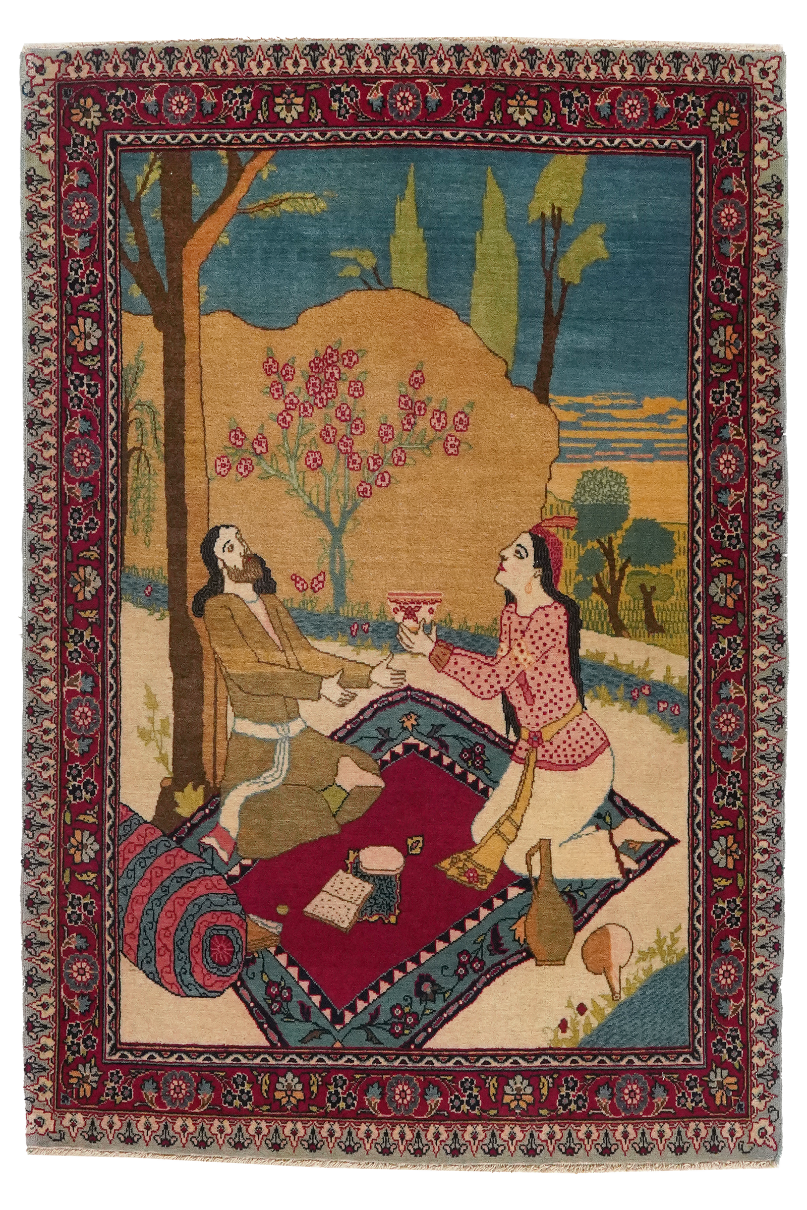 Kashan — Handgefertigt, 87x60 cm, Rot, 100% Virgin Wool | Main view