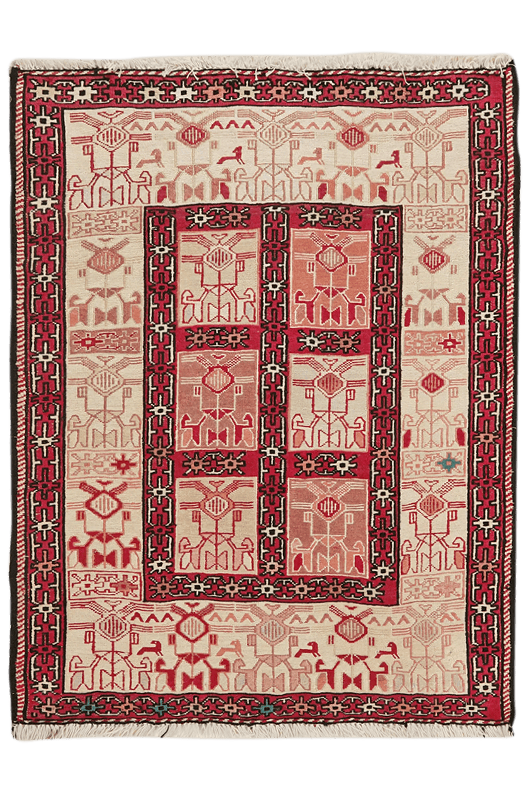 Sumak Shahsavan — Handmade, 69x89 cm, Beige, 100% Virgin Wool | Main view