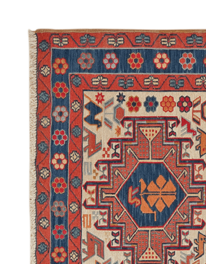 Sumak Shahsavan — Handmade, 79x95 cm, Beige, 100% Virgin Wool | View 3