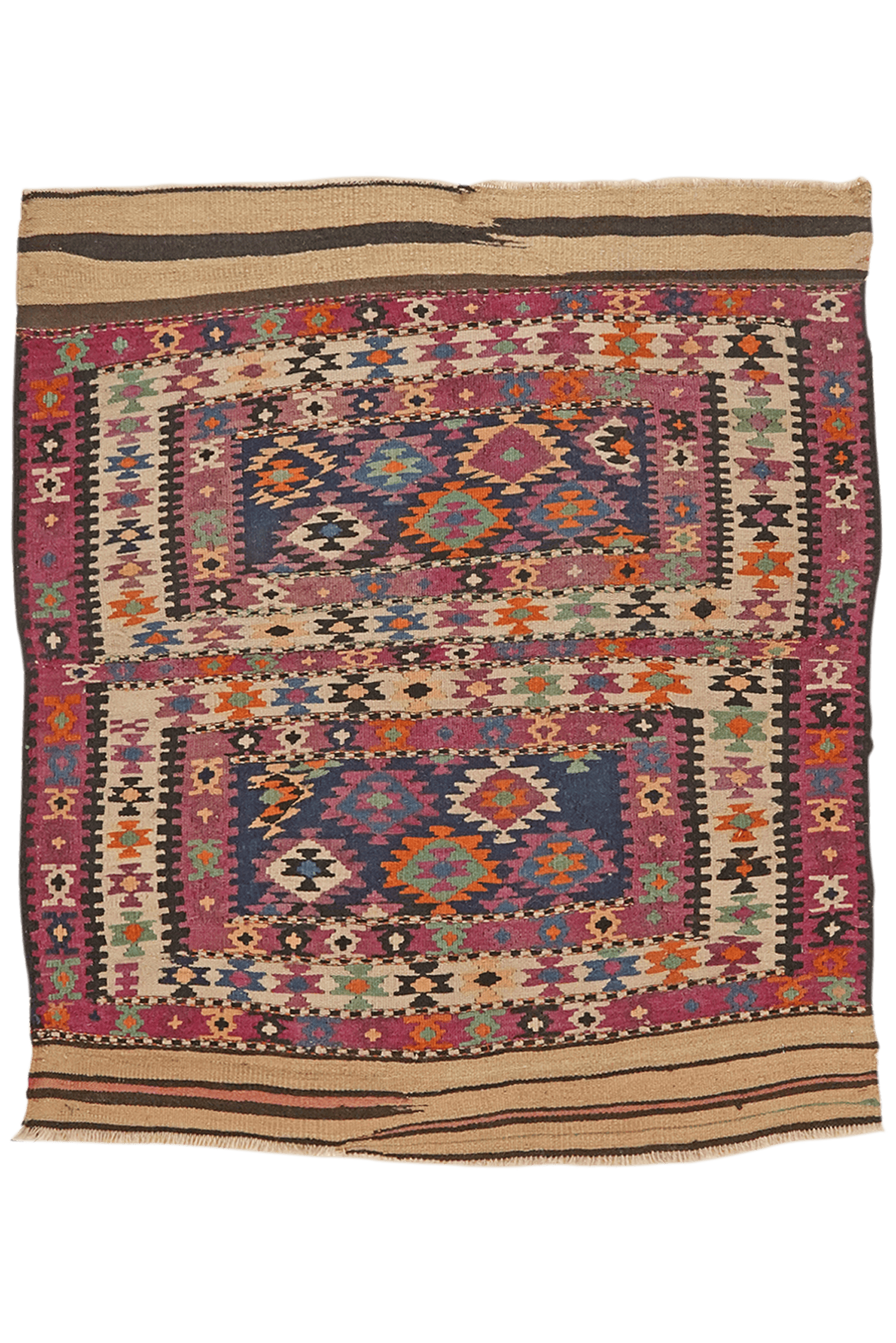 Kelim — Handmade, 100x120 cm, Multicolor, 100% Virgin Wool | Main view