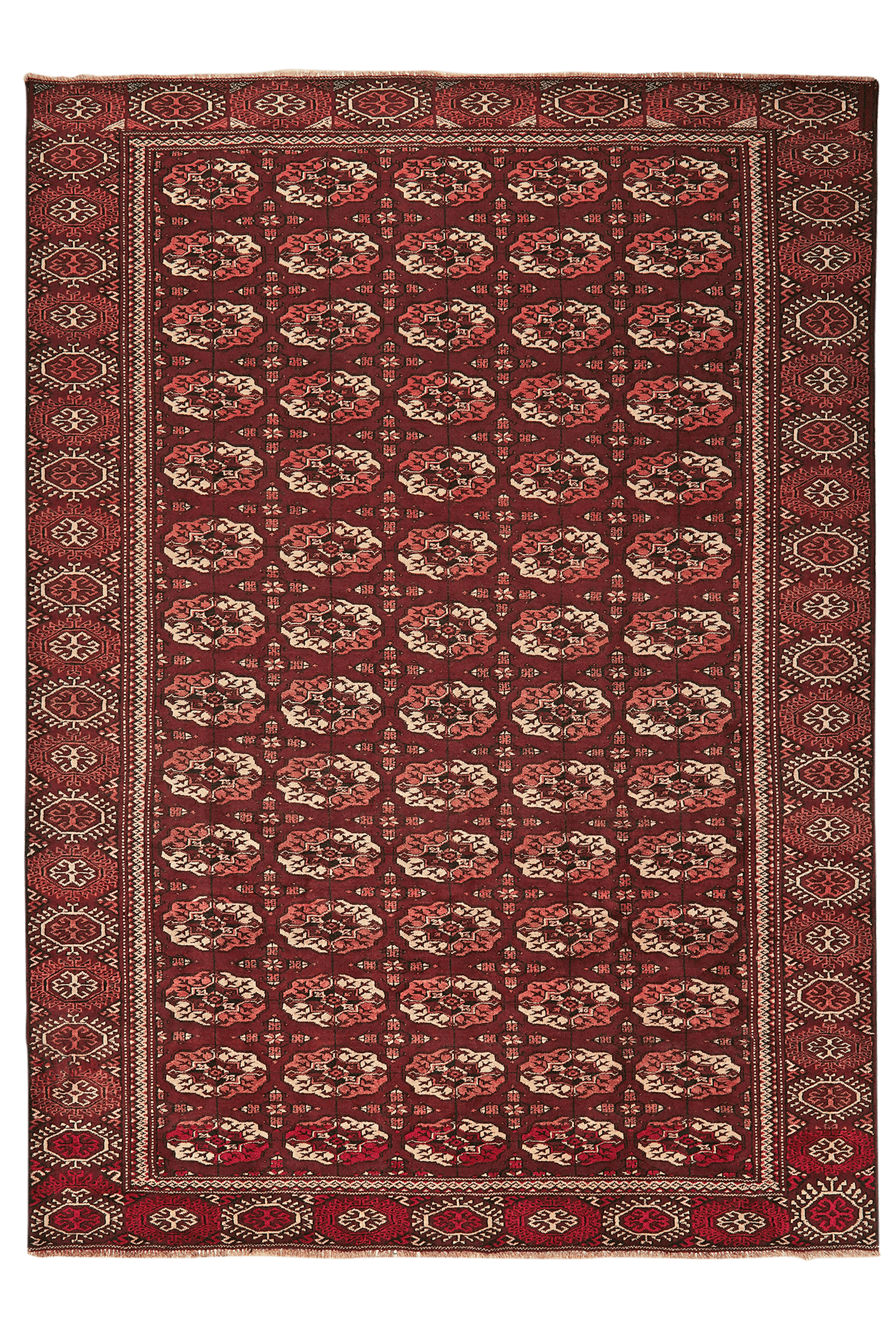 Turkman — Hand-knotted, 194x267 cm, Brown, 100% Virgin Wool | Main view