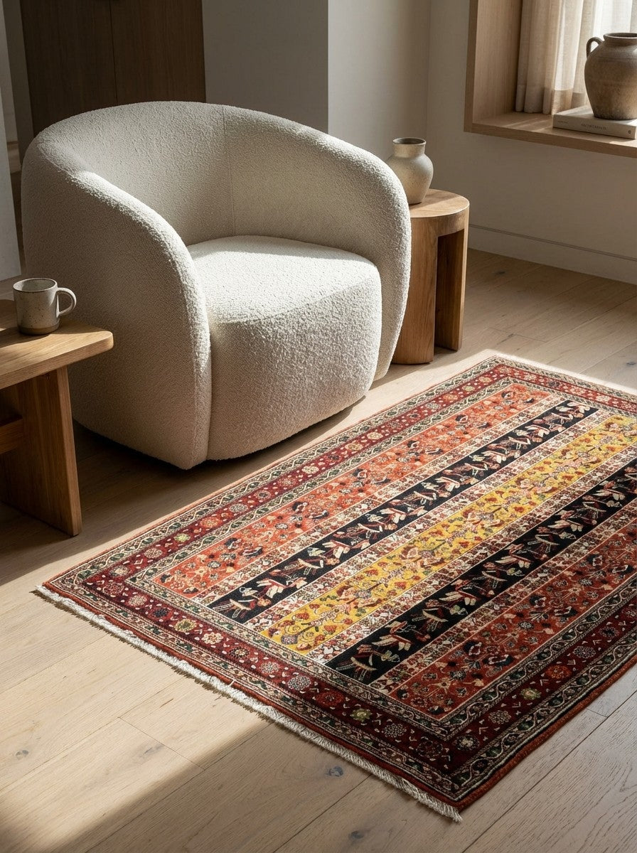 Kashkuli — Hand-knotted, 105x151 cm, Multicolor, 100% Virgin Wool | Detail view