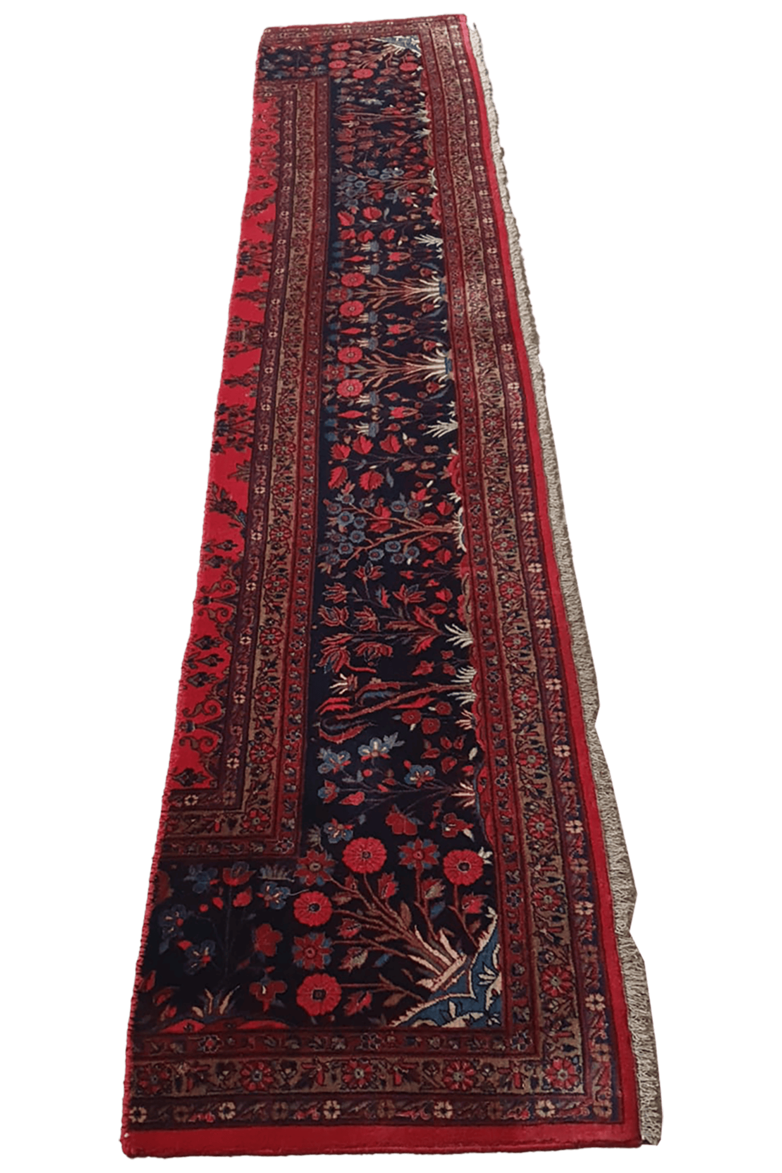 Kashan — Hand-knotted, 58x330 cm, Blue, 100% Virgin Wool | Main view