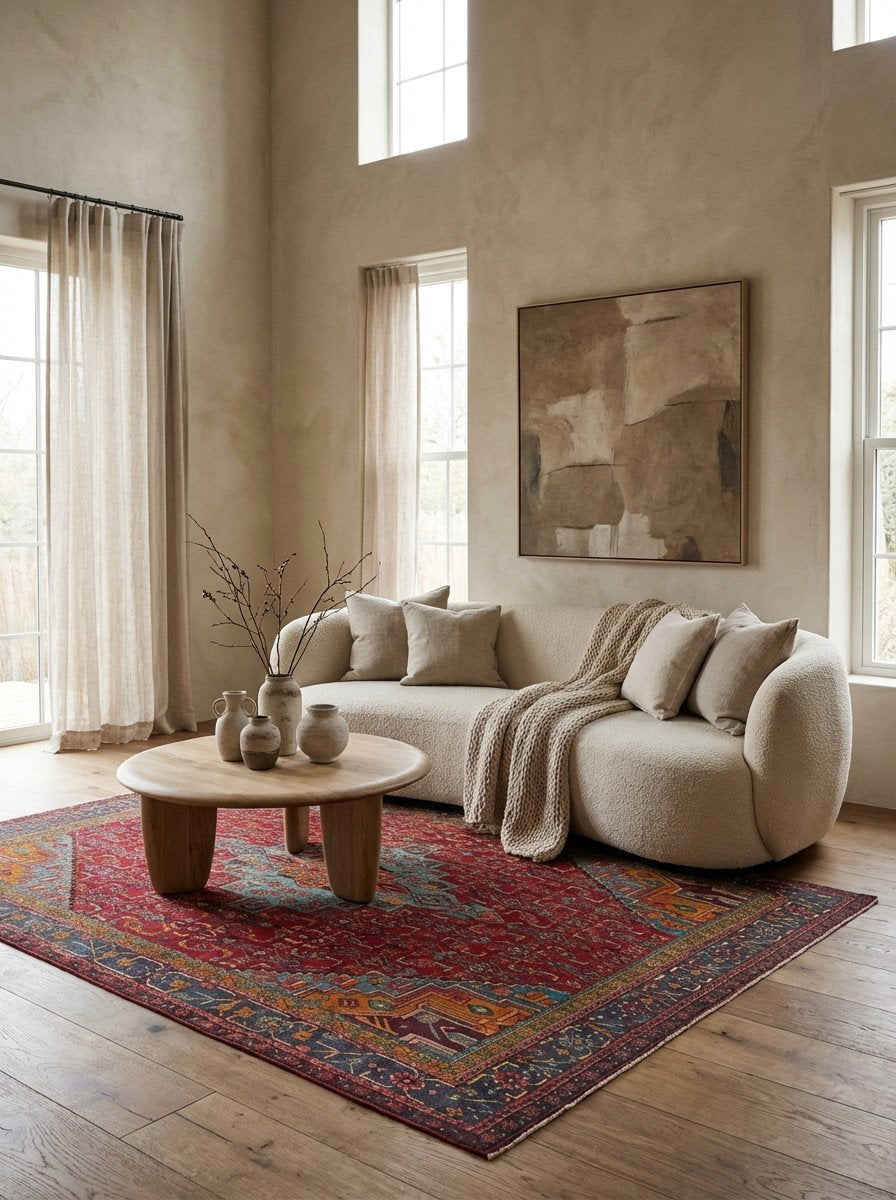 Bidjar — Handgefertigt, 201x130 cm, Blau, 100% Virgin Wool | Detail view