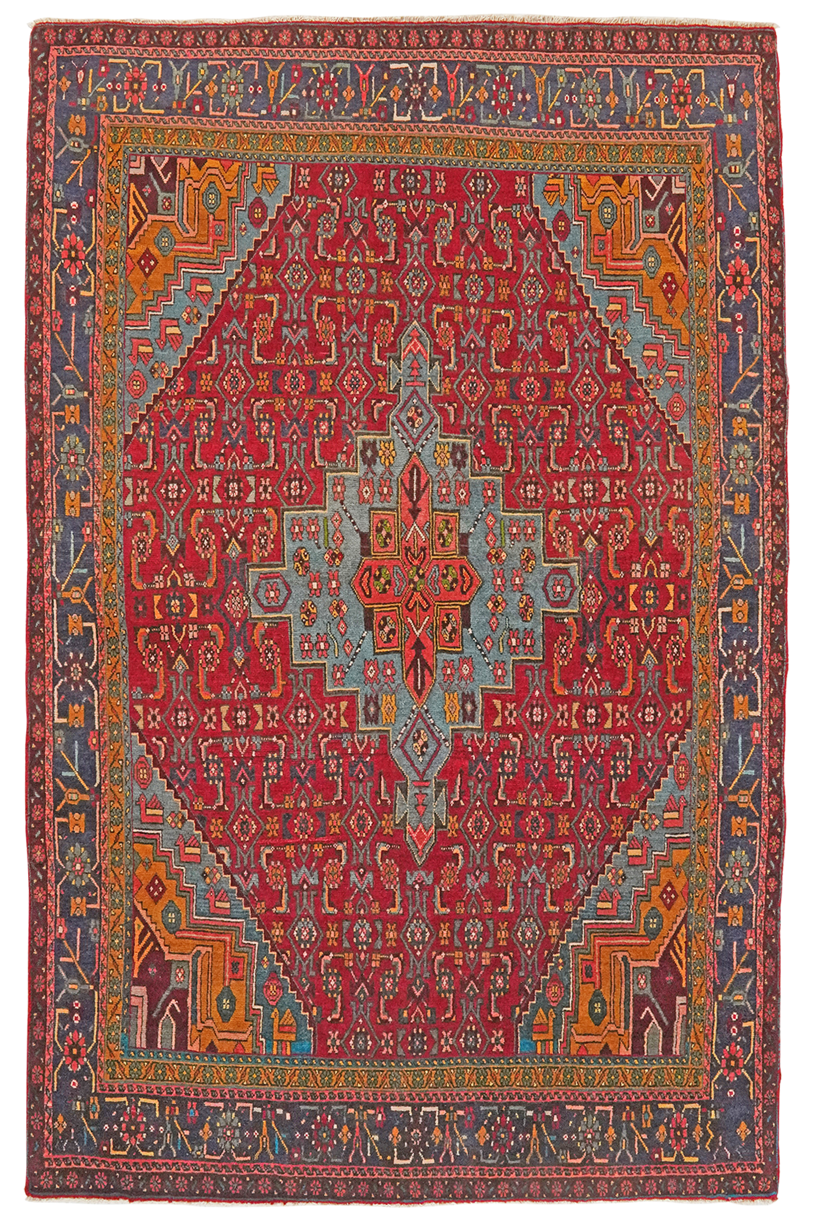 Bidjar — Handgefertigt, 201x130 cm, Blau, 100% Virgin Wool | Main view