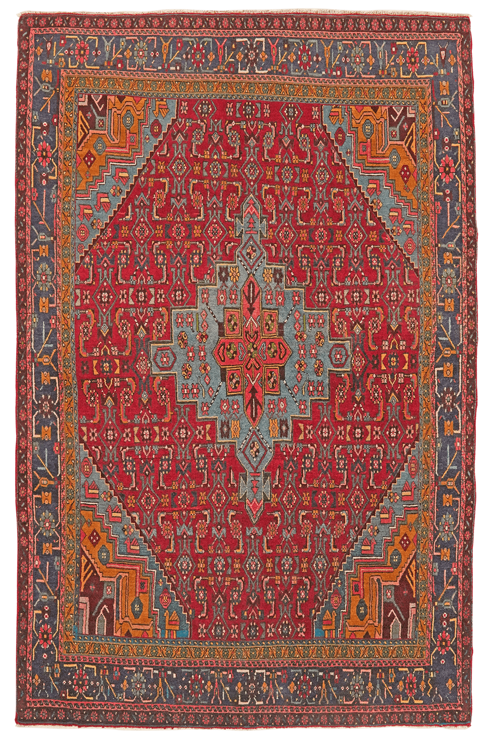 Bidjar — Hand-knotted, 130x201 cm, Red, 100% Virgin Wool | Main view