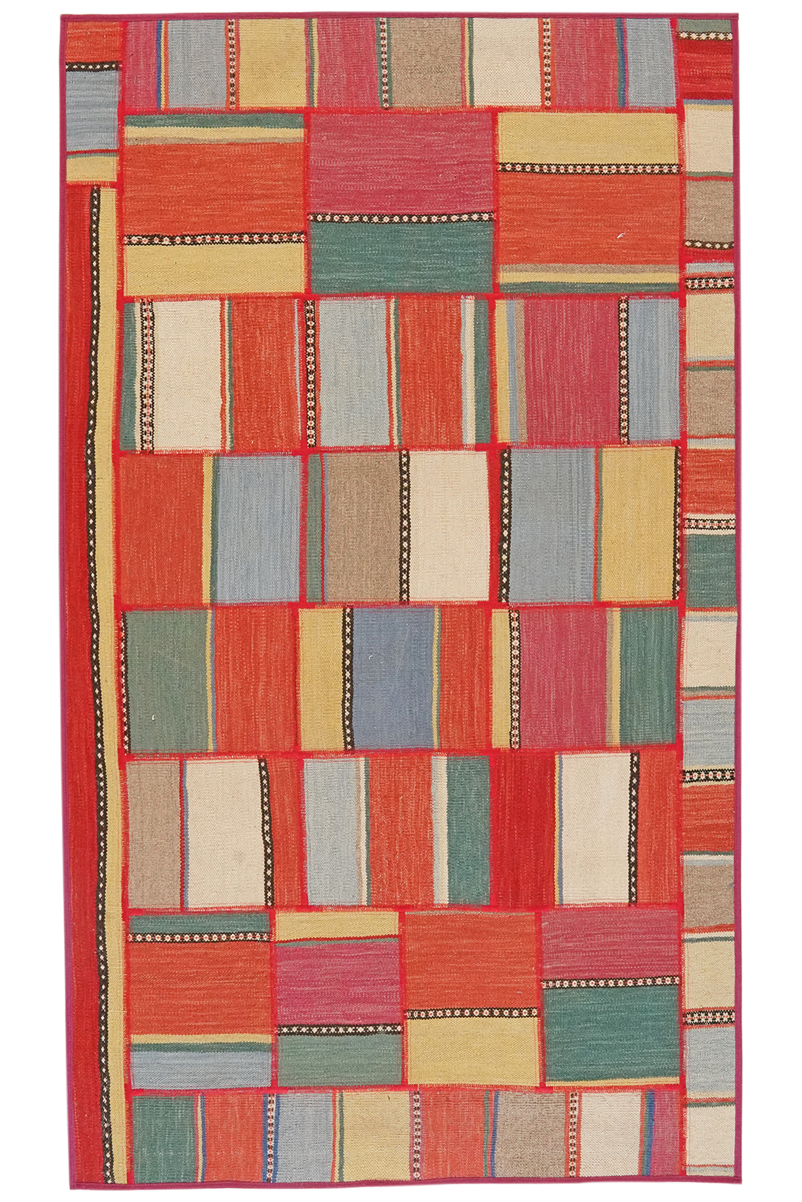 Kelim Tekkeh — Handgefertigt, 190x110 cm, Bunt, 100% Virgin Wool | Main view