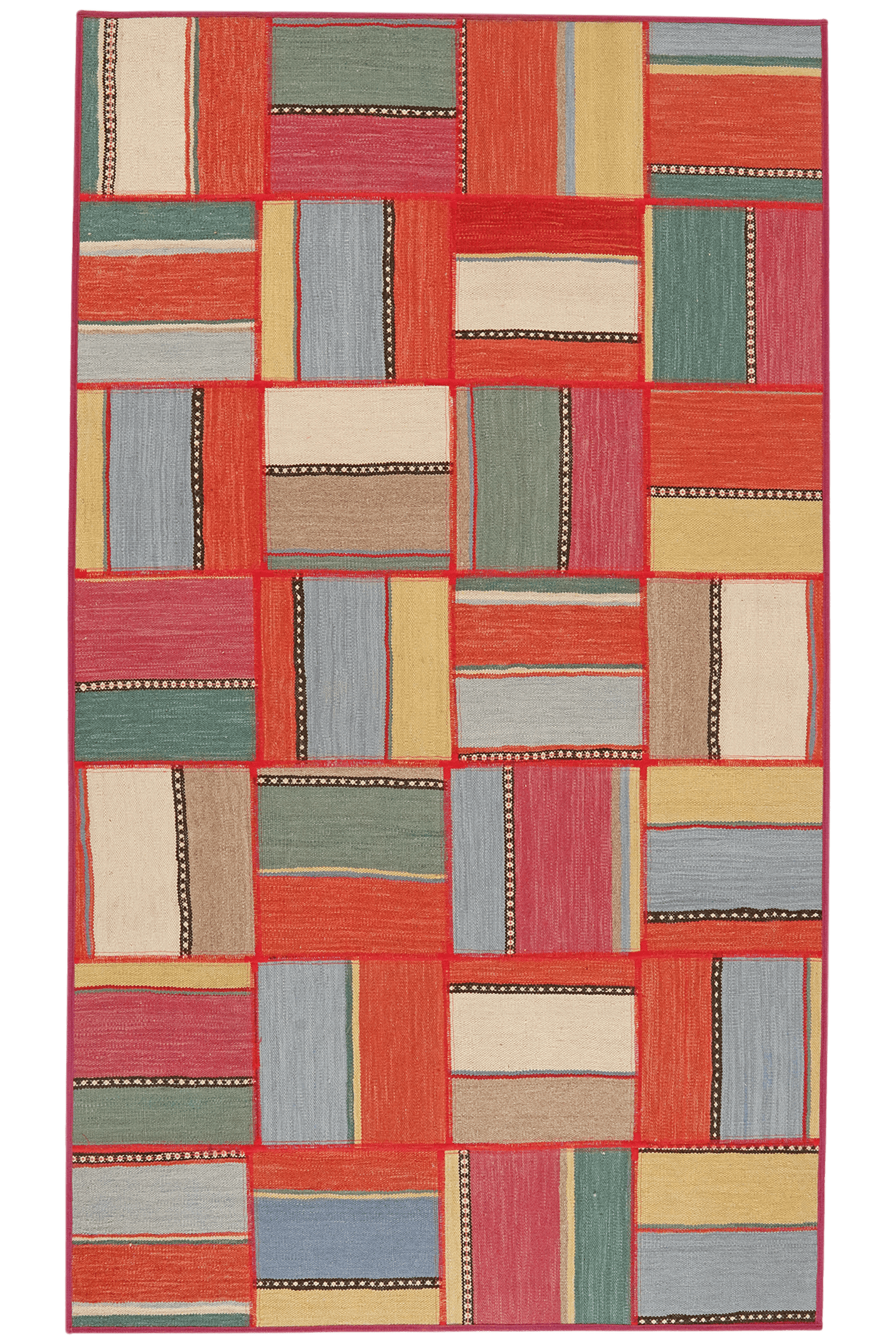 Kelim Tekkeh — Handmade, 120x209 cm, Multicolor, 100% Virgin Wool | Main view