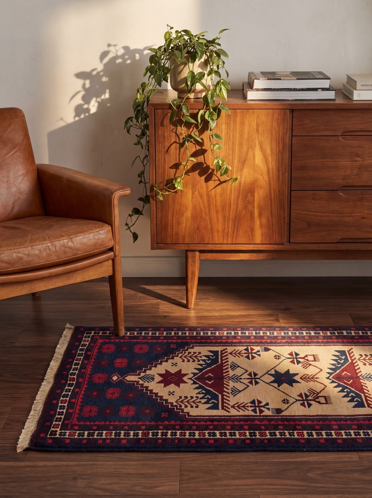 Yagdjibedir — Hand-knotted, 74x125 cm, Beige, 100% Virgin Wool | Back view