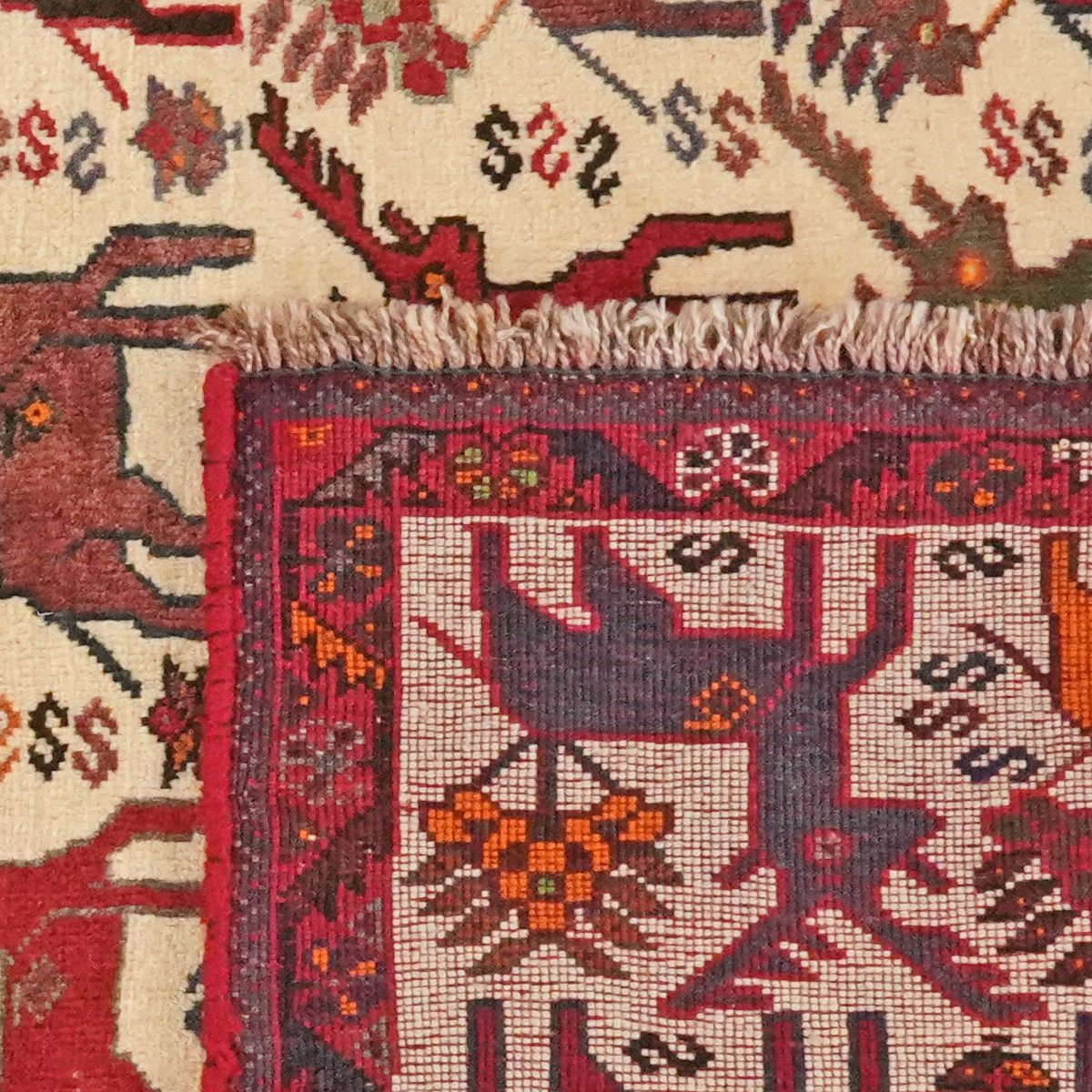 Gashgai — Hand-knotted, 102x161 cm, Beige, 100% Virgin Wool | View 6