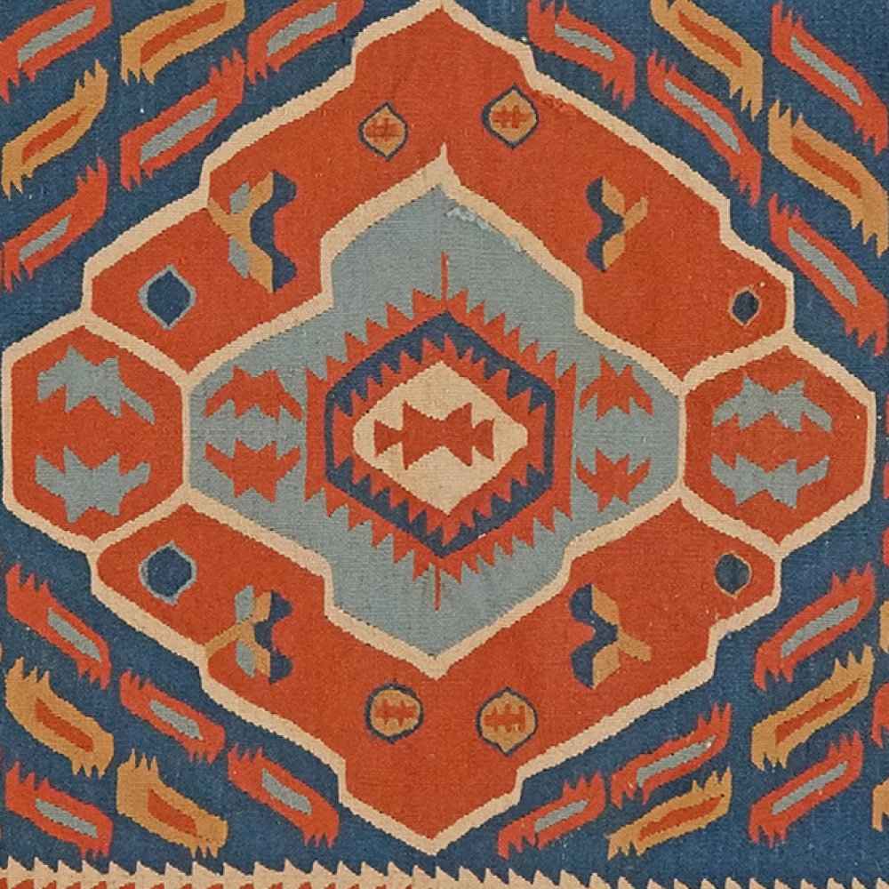 Kelim — Handmade, 117x167 cm, Blue, 100% Virgin Wool | View 4