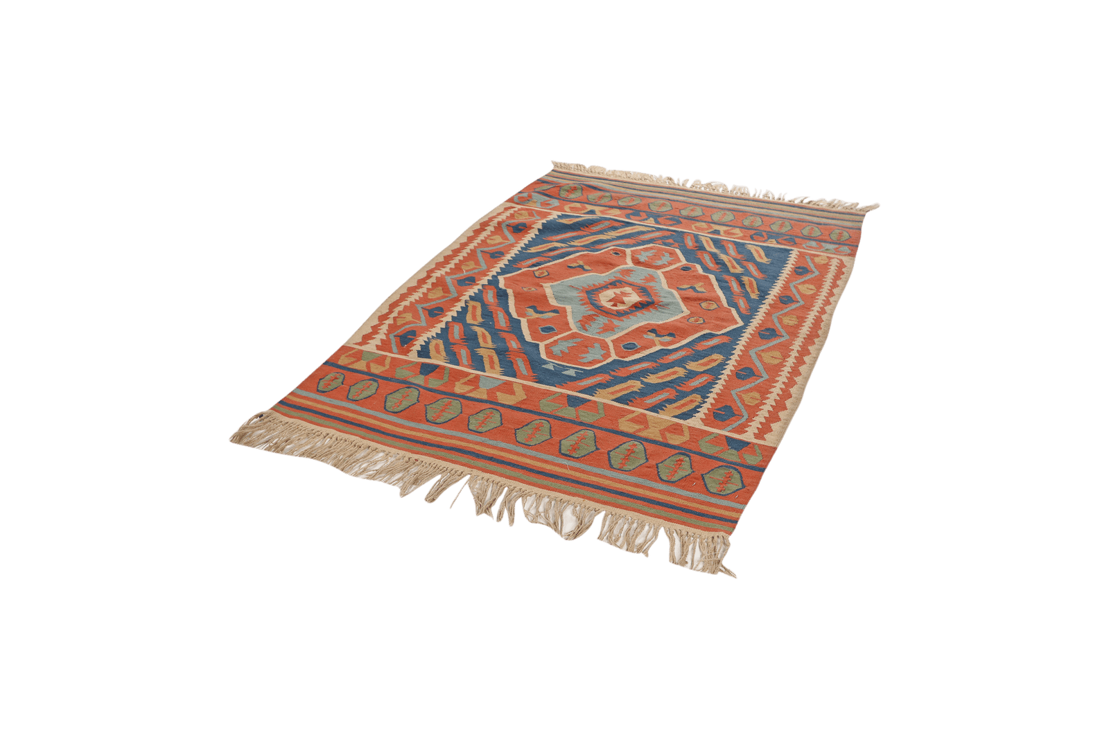 Kelim — Handmade, 117x167 cm, Blue, 100% Virgin Wool | View 5