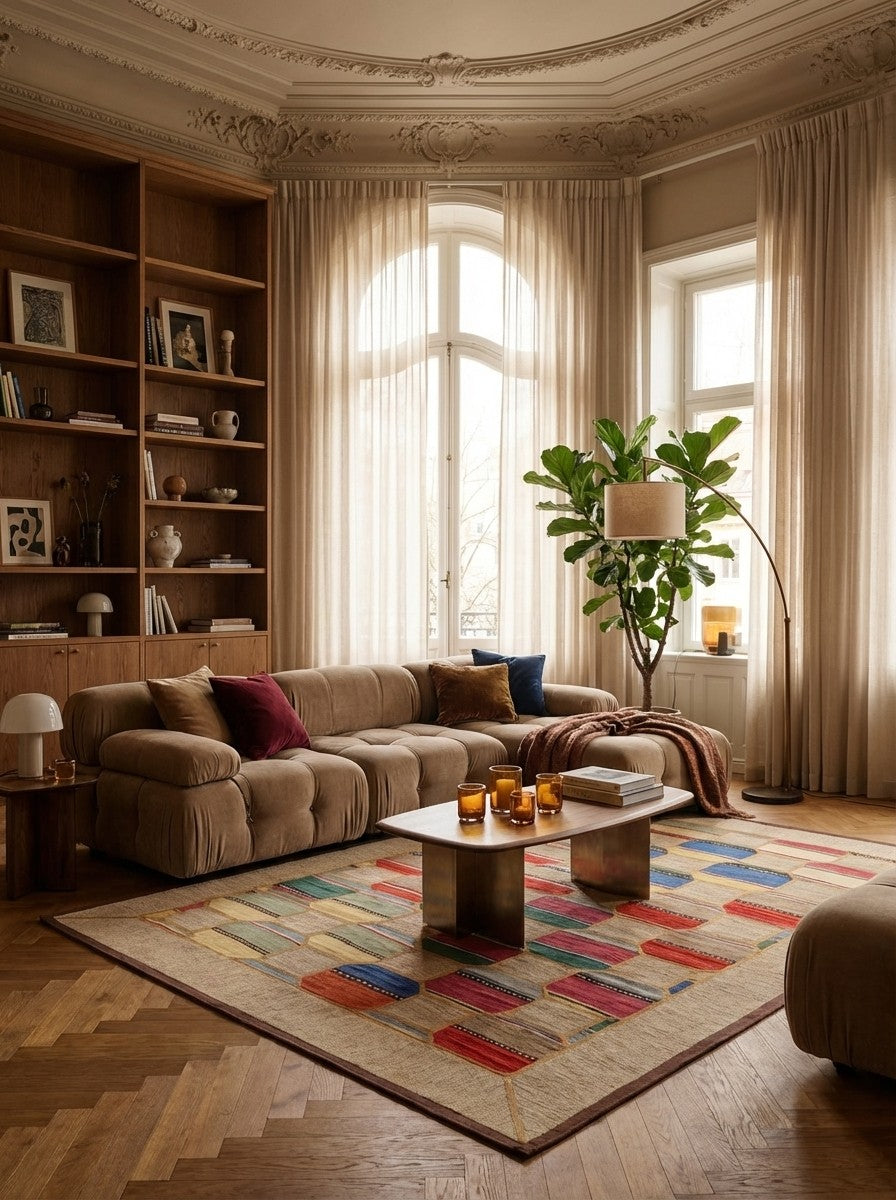 Kelim Tekkeh — Handmade, 160x237 cm, Beige, 100% Virgin Wool | Back view