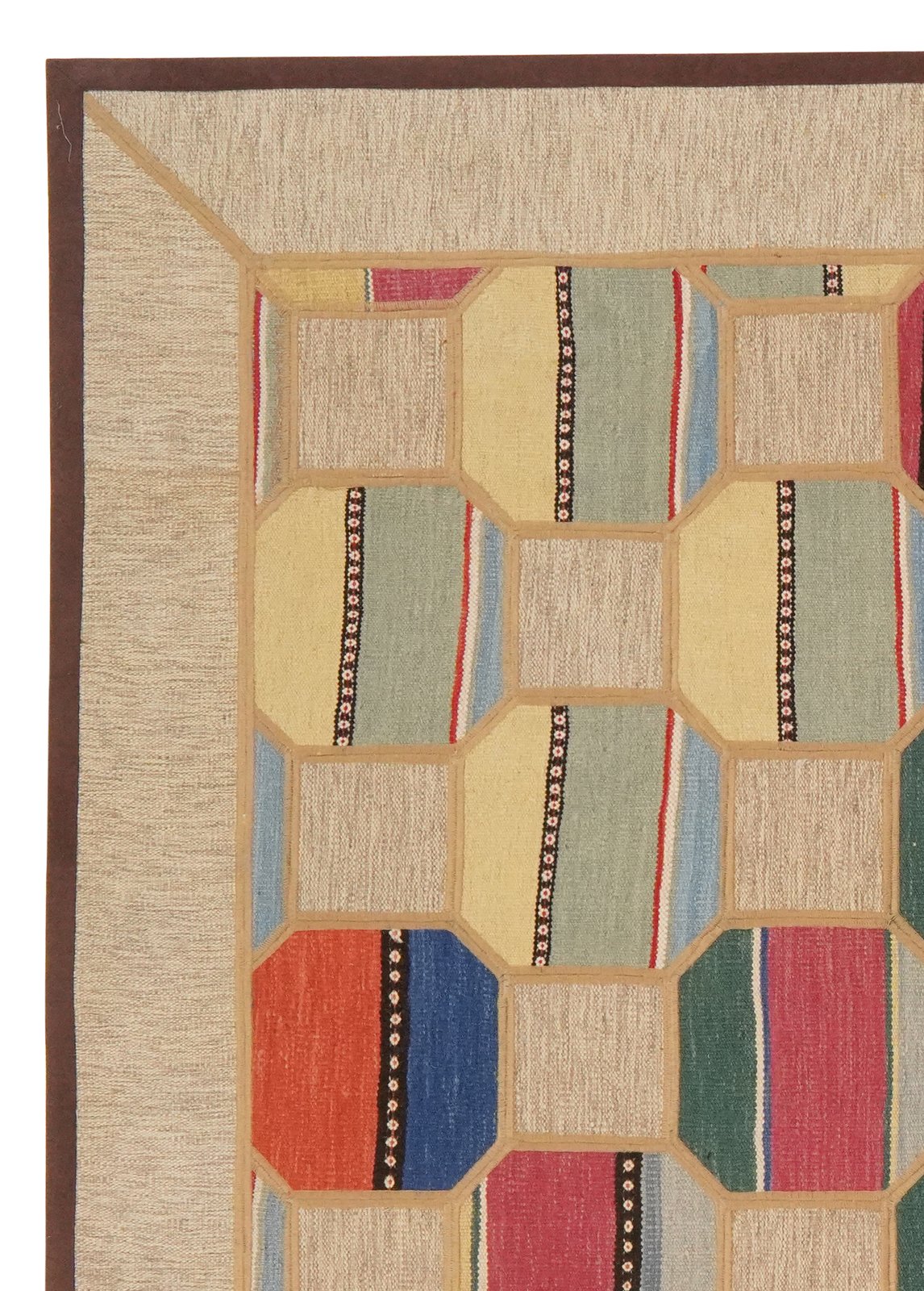 Kelim Tekkeh — Handmade, 160x237 cm, Beige, 100% Virgin Wool | View 3