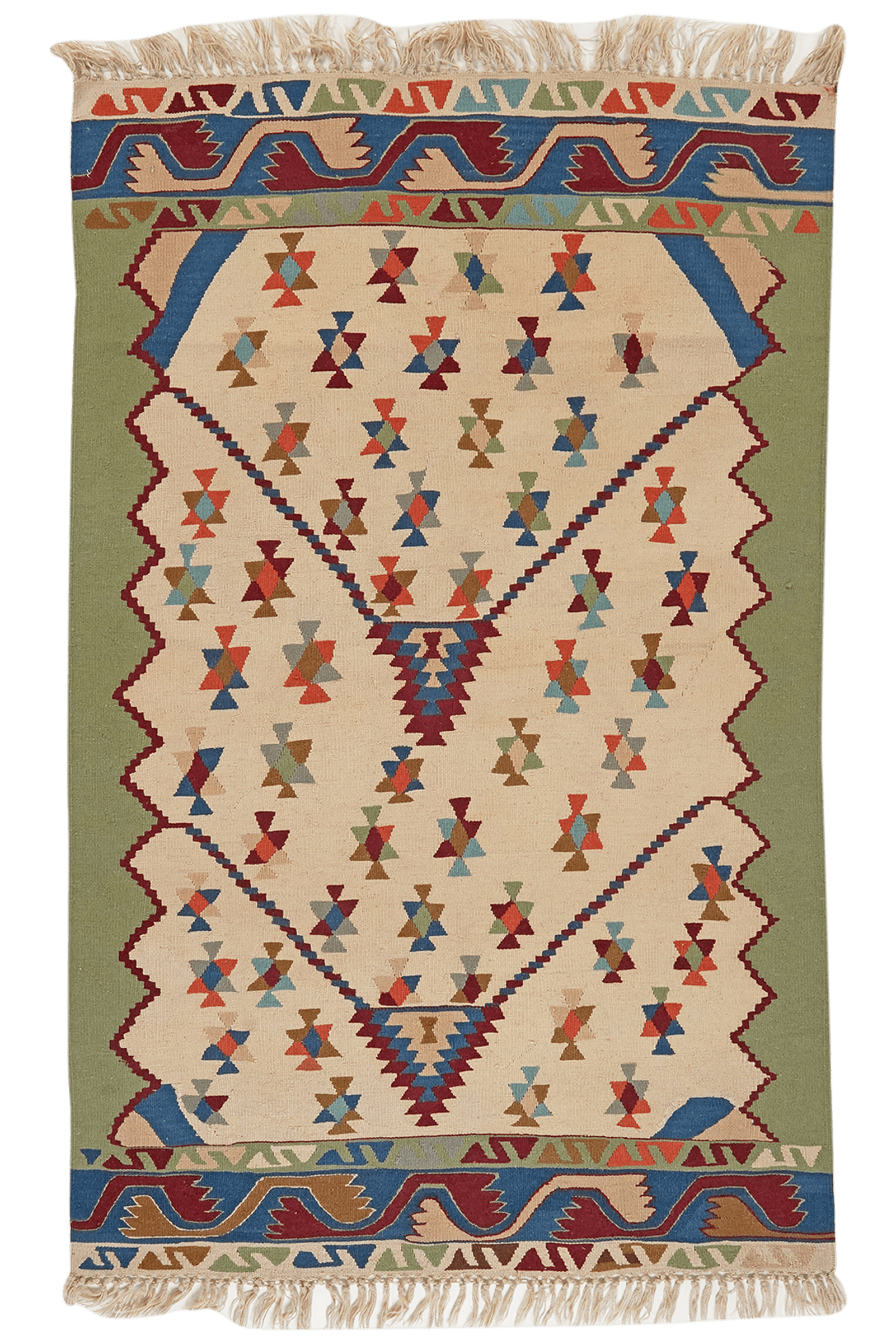 Kelim — Handmade, 111x178 cm, Beige, 100% Virgin Wool | Main view