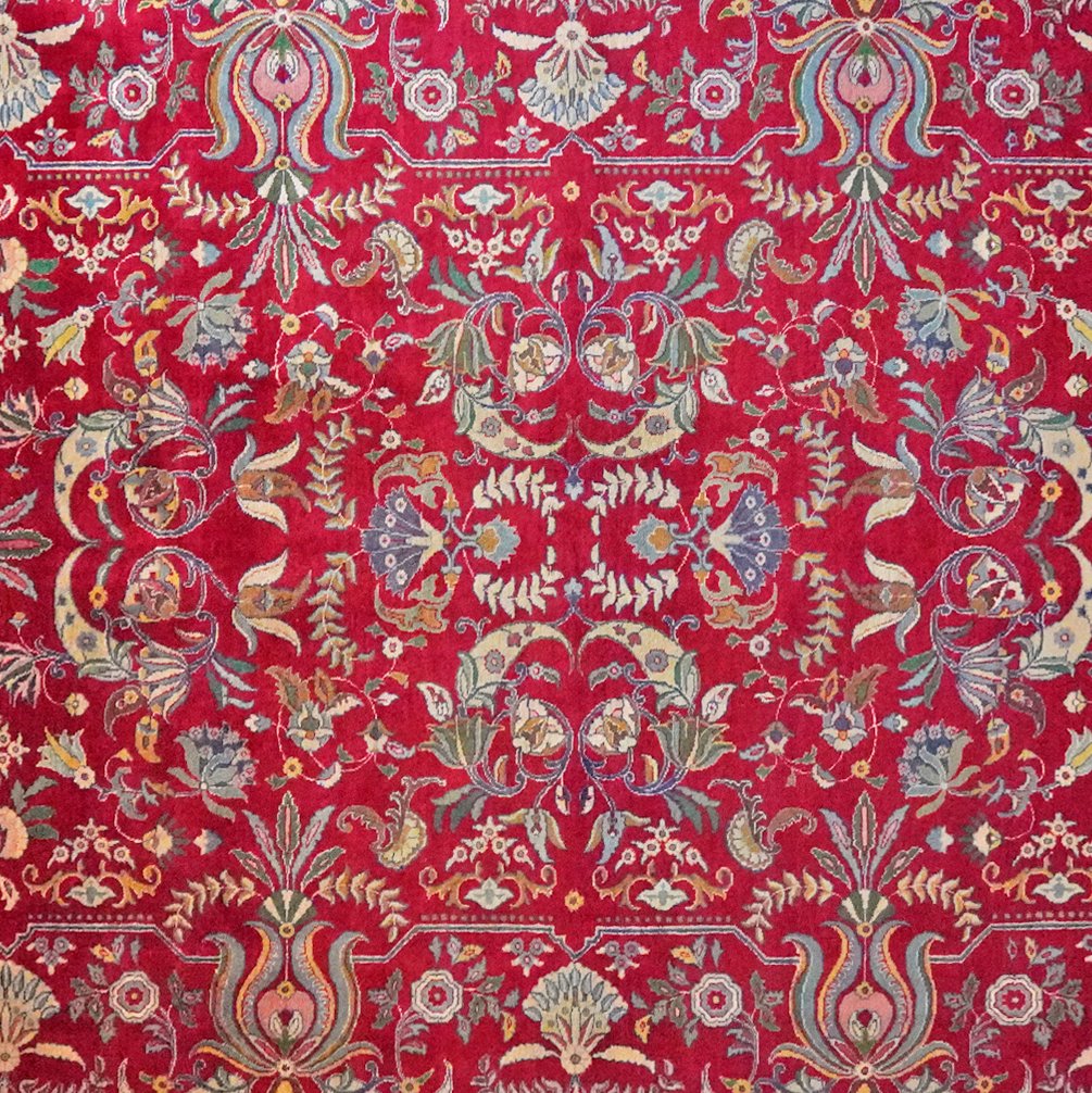 Tabriz Old — Hand-knotted, 295x393 cm, Red, 100% Virgin Wool | View 4