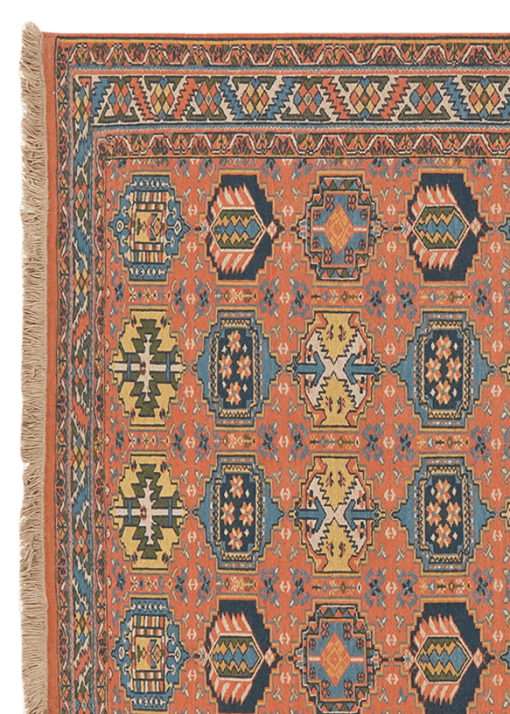 Sumak Shahsavan — Handmade, 145x180 cm, Orange, 100% Virgin Wool | View 3