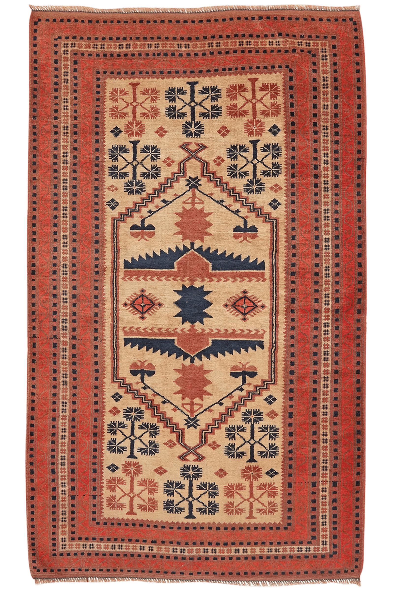 Yagdjibedir — Hand-knotted, 107x176 cm, Beige, 100% Virgin Wool | Main view