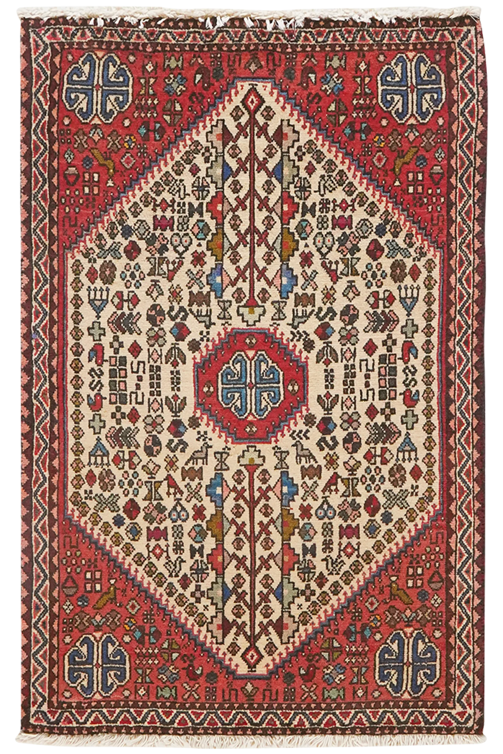 Abadeh — Handgefertigt, 102x65 cm, Beige, 100% Virgin Wool | Main view