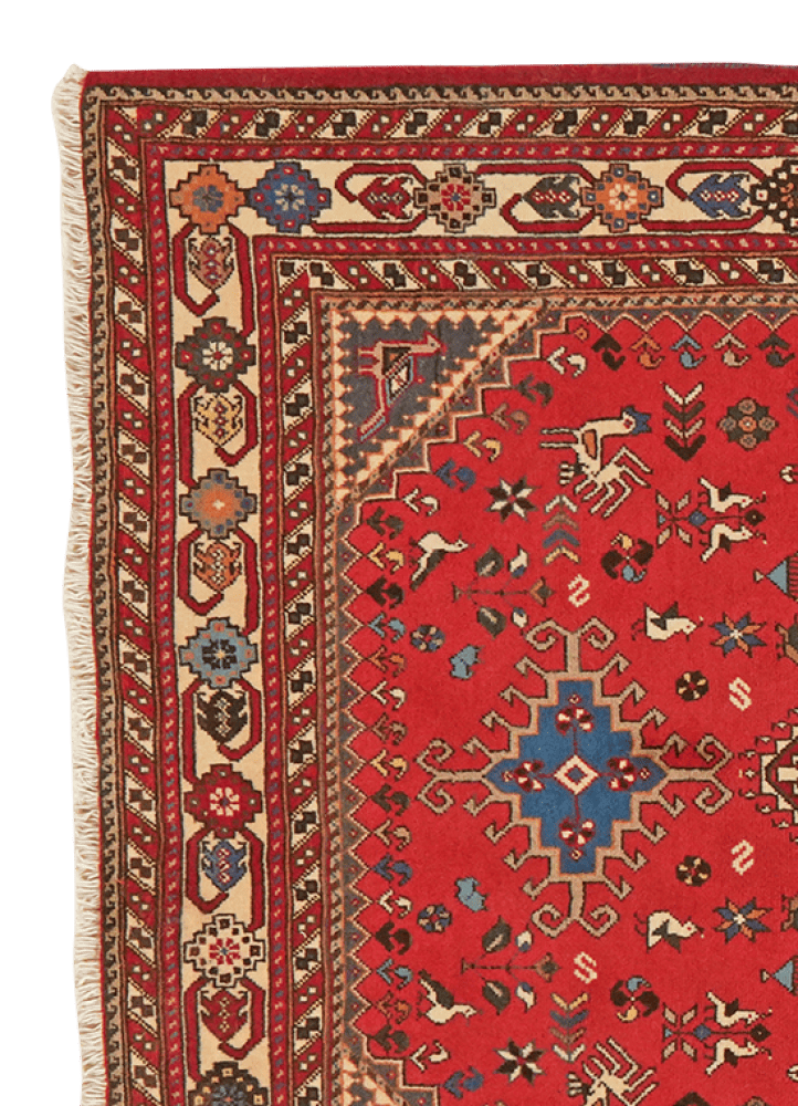 Nasrabad — Hand-knotted, 103x162 cm, Red, 100% Virgin Wool | View 3
