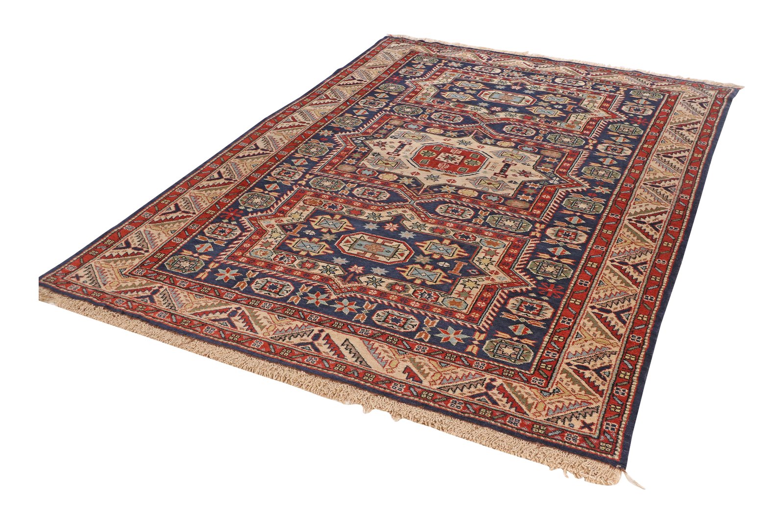 Kula — Hand-knotted, 162x209 cm, Blue, 100% Virgin Wool | View 5