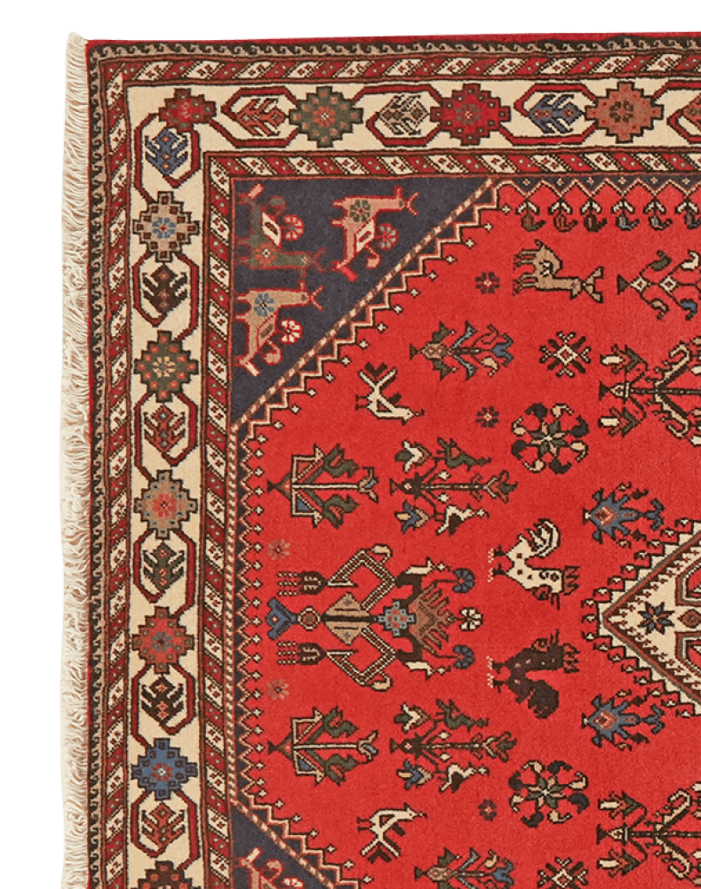 Nasrabad — Hand-knotted, 104x155 cm, Red, 100% Virgin Wool | View 3