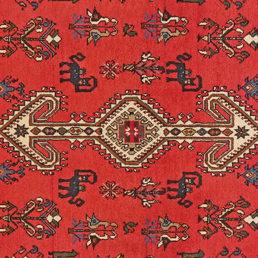 Nasrabad — Hand-knotted, 104x155 cm, Red, 100% Virgin Wool | View 4