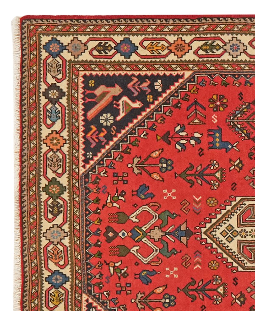 Nasrabad — Hand-knotted, 100x146 cm, Red, 100% Virgin Wool | View 3