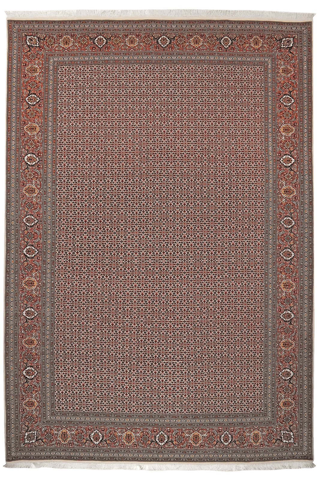 Tabriz 50 Raj — Hand-knotted, 206x297 cm, Beige, 100% Virgin Wool | Main view