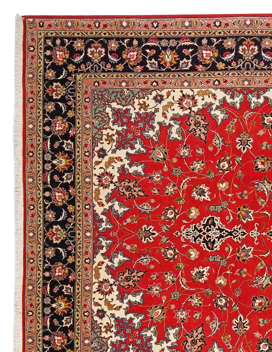Tabriz 50 Raj — Hand-knotted, 202x304 cm, Red, 100% Virgin Wool | View 3