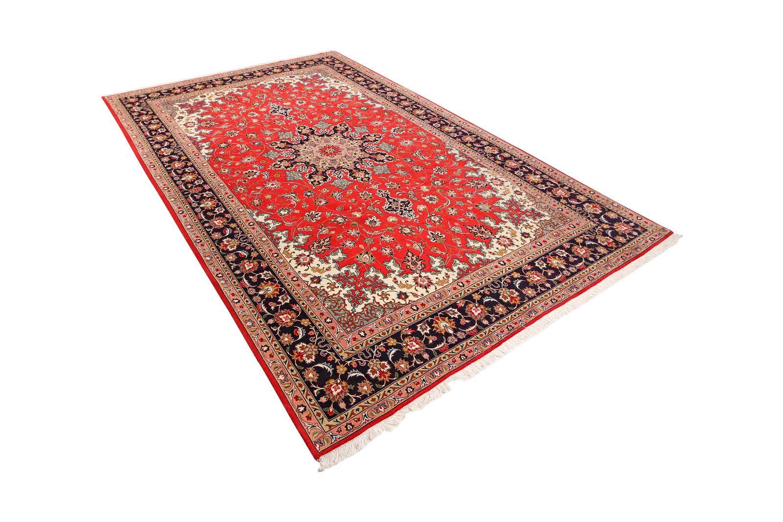 Tabriz 50 Raj — Hand-knotted, 202x304 cm, Red, 100% Virgin Wool | View 5