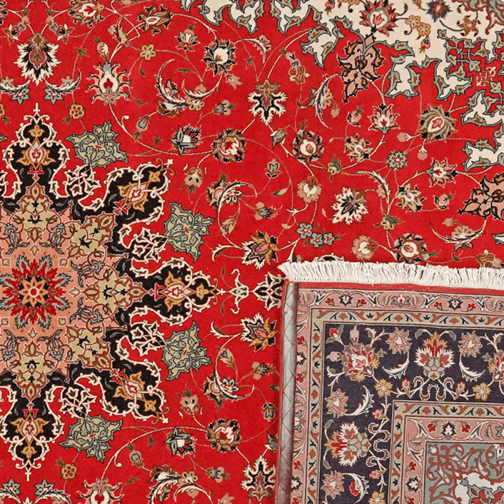 Tabriz 50 Raj — Hand-knotted, 202x304 cm, Red, 100% Virgin Wool | View 6