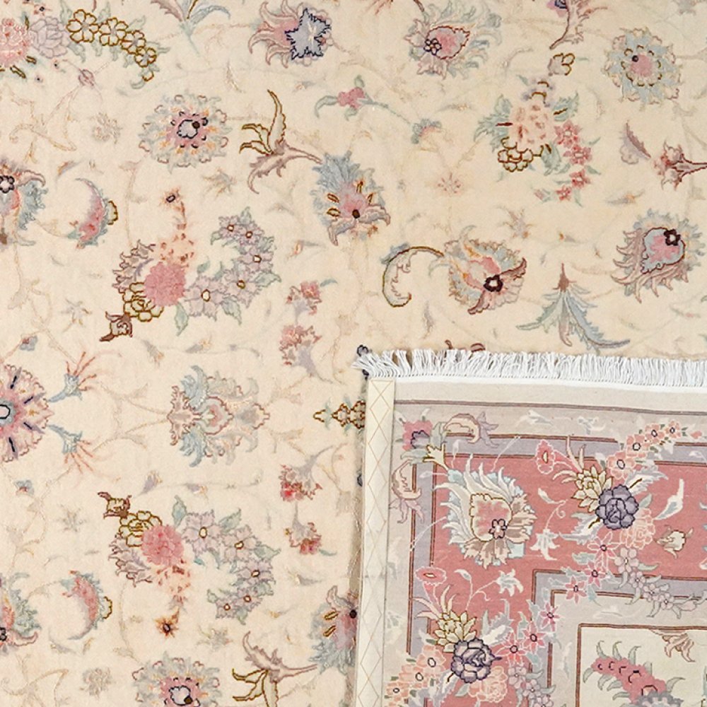 Tabriz 50 Raj — Hand-knotted, 201x312 cm, Beige, 90% Schurwolle, 10% Seide | View 6