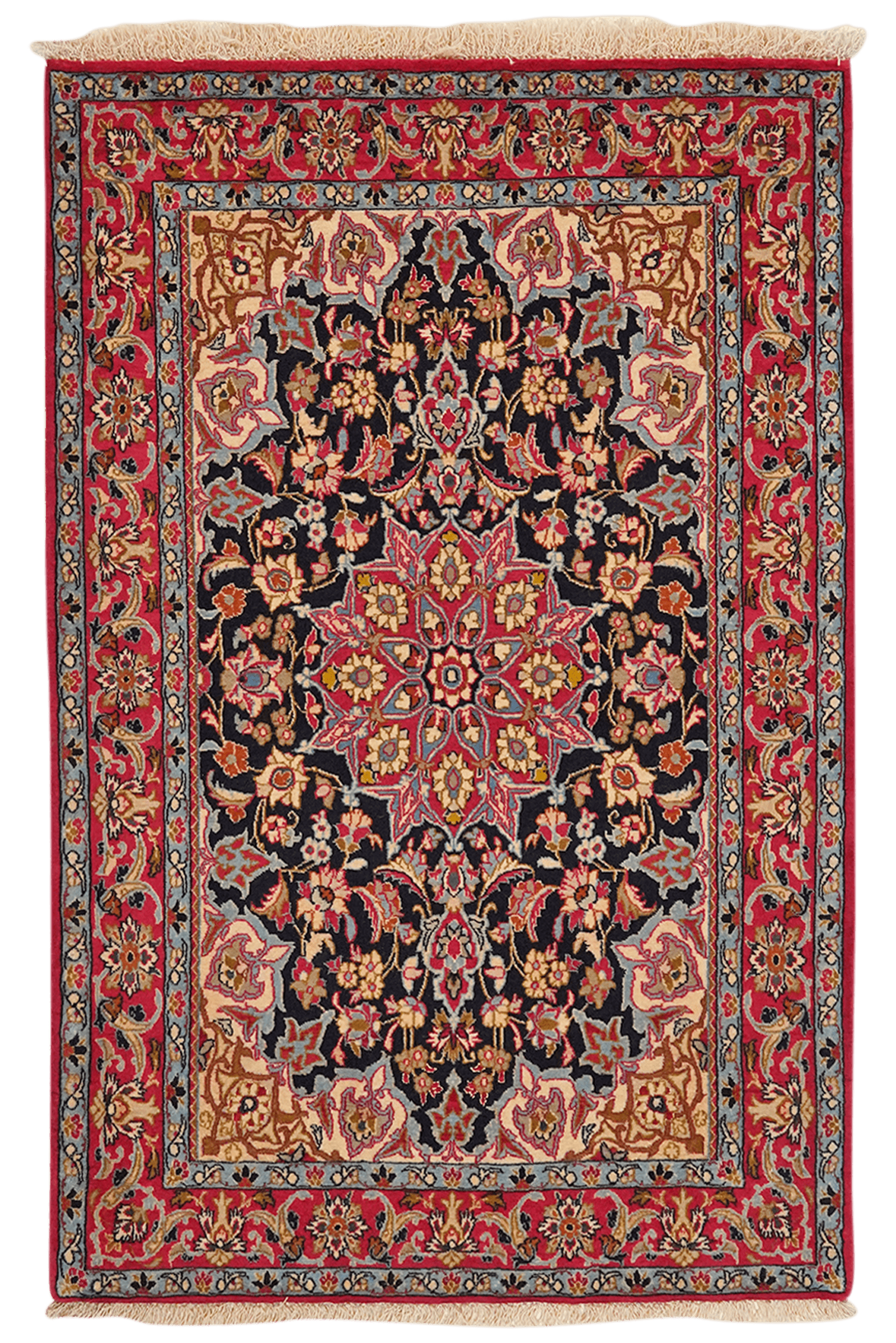 Isfahan — Hand-knotted, 79x119 cm, Blue, 100% Virgin Wool | Main view