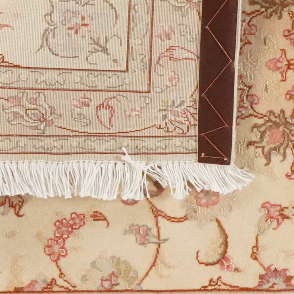 Tabriz 50 Raj — Hand-knotted, 72x110 cm, Beige, 95% Schurwolle, 5% Seide | View 6