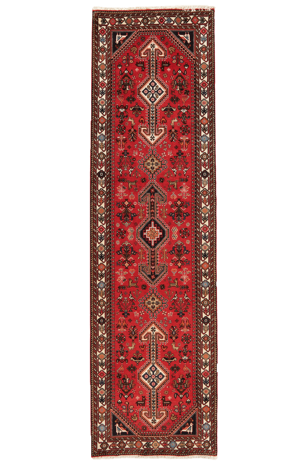 Nasrabad — Hand-knotted, 81x309 cm, Red, 100% Virgin Wool | Main view