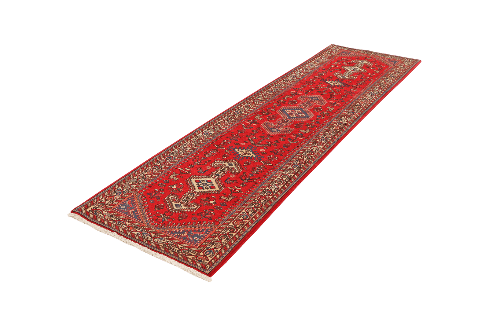 Nasrabad — Hand-knotted, 84x307 cm, Red, 100% Virgin Wool | View 5