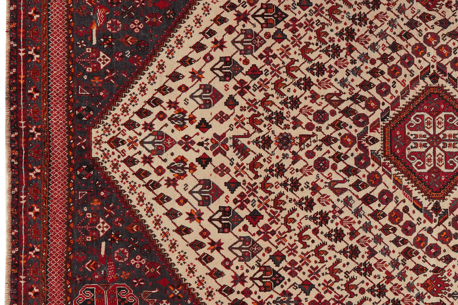 Gashgai — Hand-knotted, 197x278 cm, Beige, 100% Virgin Wool | View 3