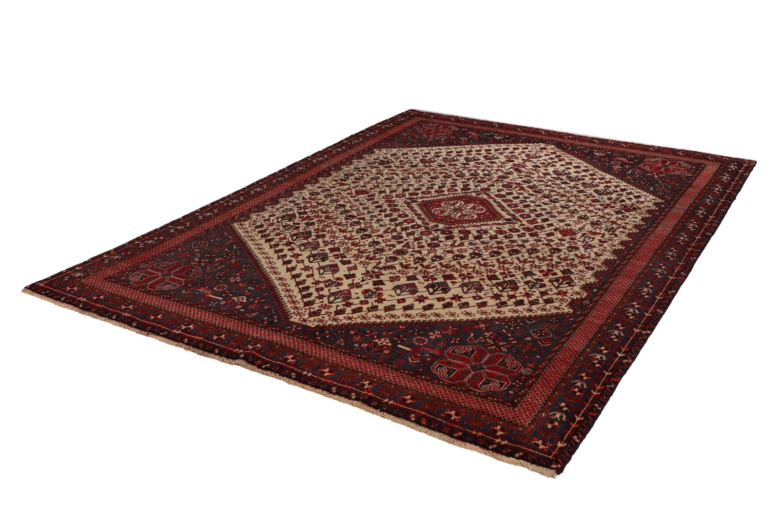Gashgai — Hand-knotted, 197x278 cm, Beige, 100% Virgin Wool | View 6
