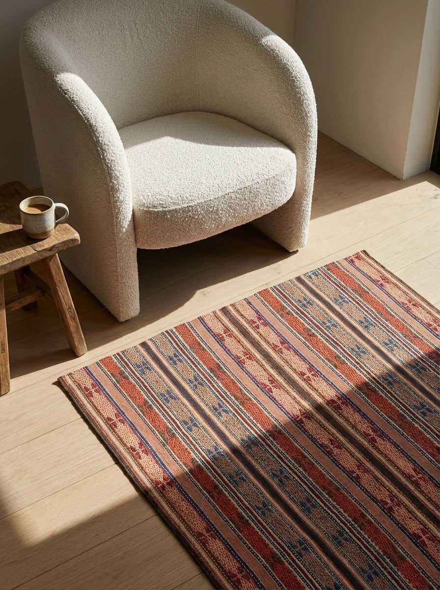 Kelim Djadjim — Handmade, 95x151 cm, Multicolor, 100% Virgin Wool | Detail view
