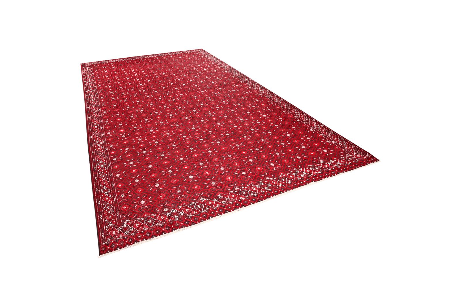 Kelim Turkman — Handmade, 246x366 cm, Red, 100% Virgin Wool | View 5
