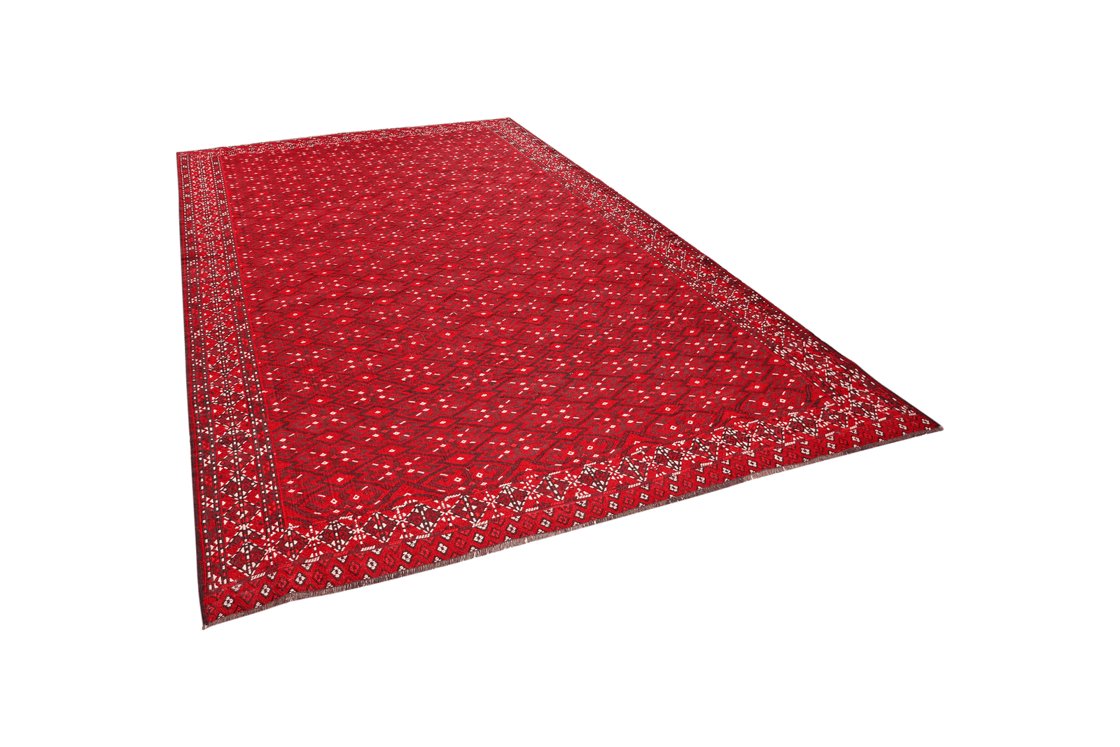 Kelim Turkman — Handmade, 223x323 cm, Red, 100% Virgin Wool | View 5