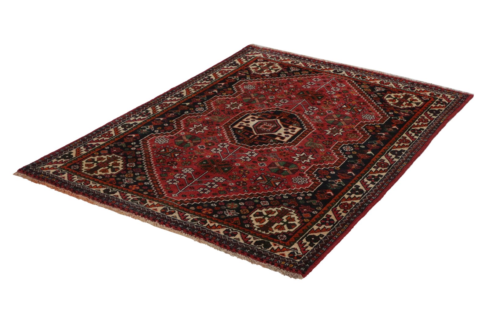 Gashgai — Hand-knotted, 106x149 cm, Red, 100% Virgin Wool | View 6