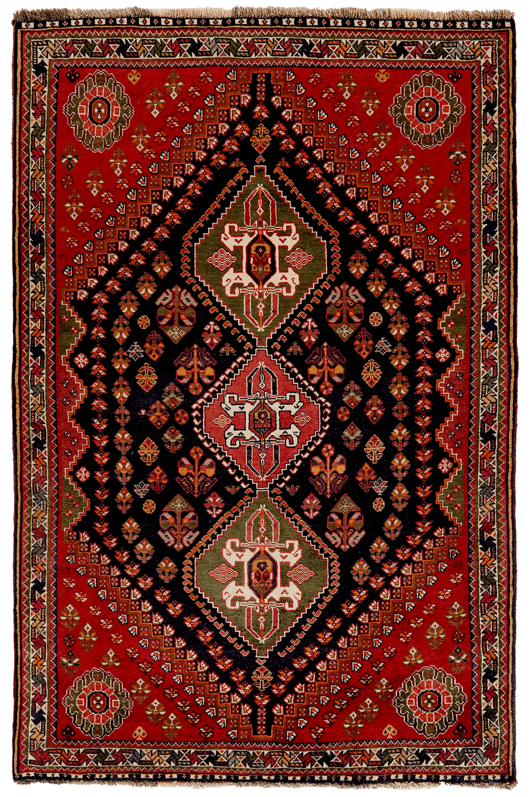 Gashgai — Hand-knotted, 115x175 cm, Blue, 100% Virgin Wool | Main view