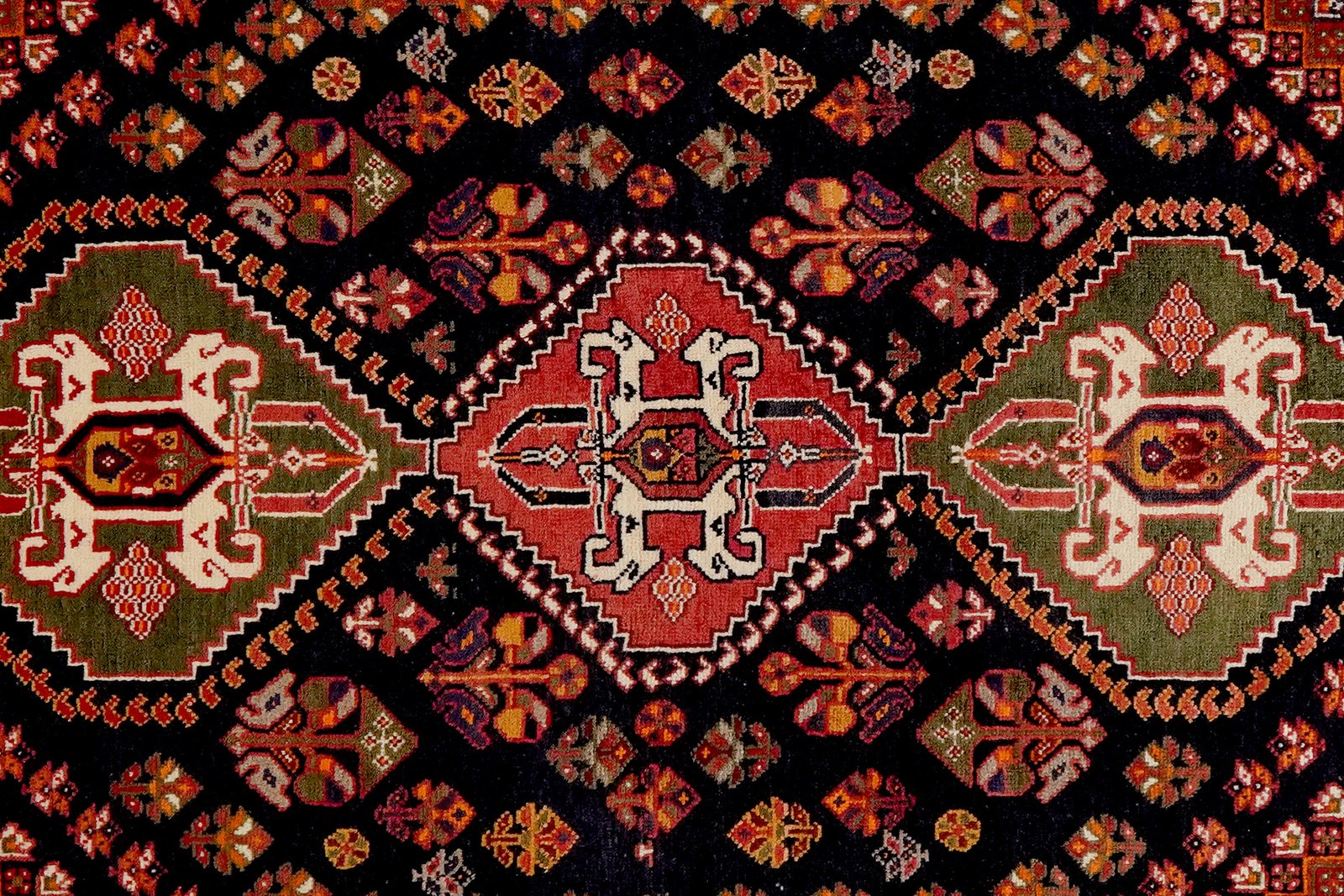 Gashgai — Hand-knotted, 115x175 cm, Blue, 100% Virgin Wool | View 4