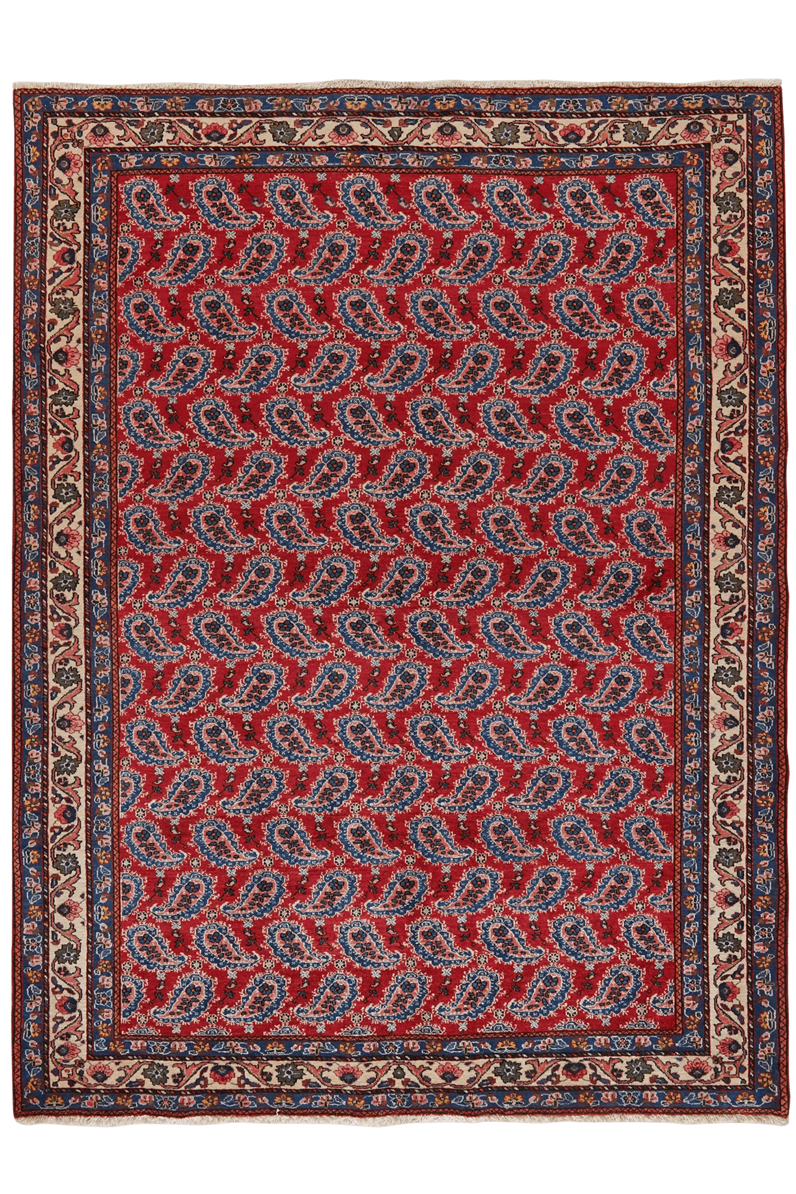 Abadeh — Hand-knotted, 156x211 cm, Red, 100% Virgin Wool | Main view