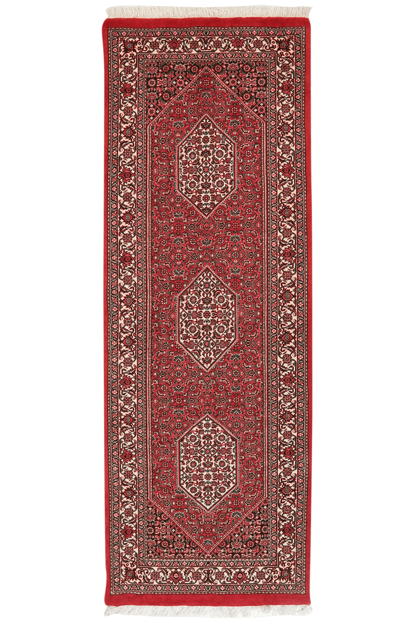 Bidjar Bookan — Hand-knotted, 73x205 cm, Red, 100% Virgin Wool | Main view