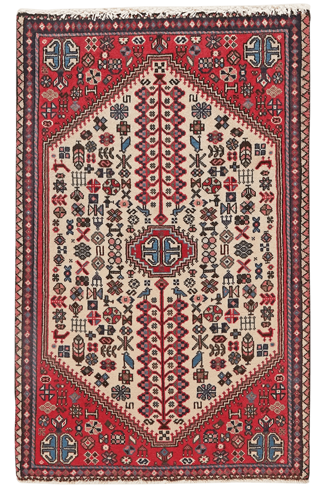 Abadeh — Hand-knotted, 61x99 cm, Beige, 100% Virgin Wool | Main view